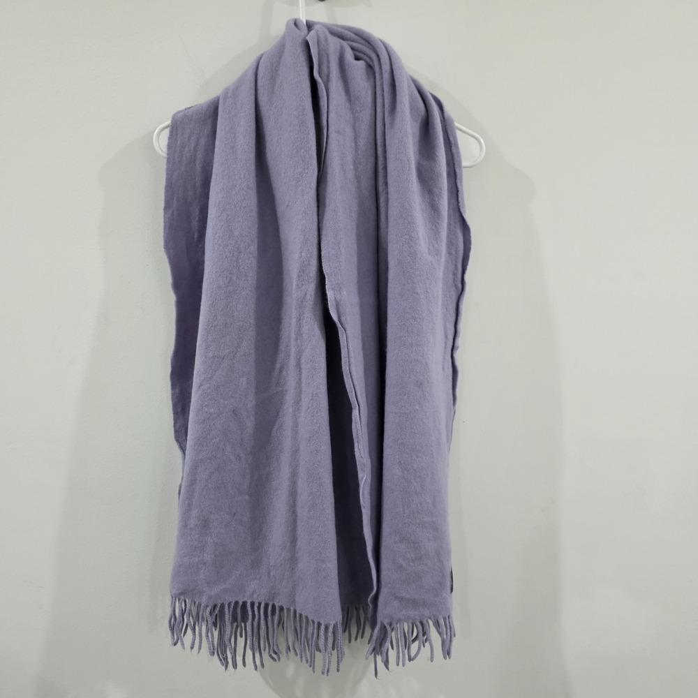 Doncaster Cashmere Scarf Purple Rectangle Fringe Italy Cozy